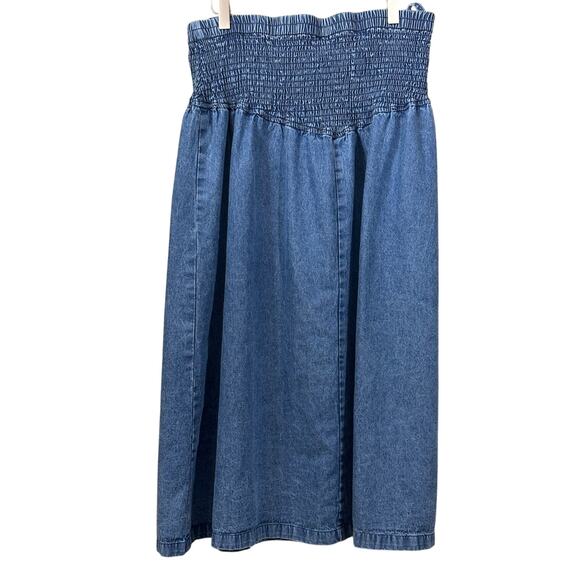 Vintage midi denim skirt, cottagecore, western, cowgirl, prairie, 70s throwback - Picture 2 of 5